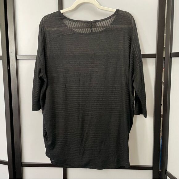 [m] Costa Blanca Sheer Black Subtle Striped Short Sleeve Tunic Women’s - Picture 4 of 12